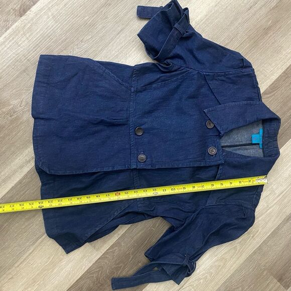 Su & Lola Jean Button Up Blouse, Tye Sleeve Shirt, Size Medium - Picture 3 of 7